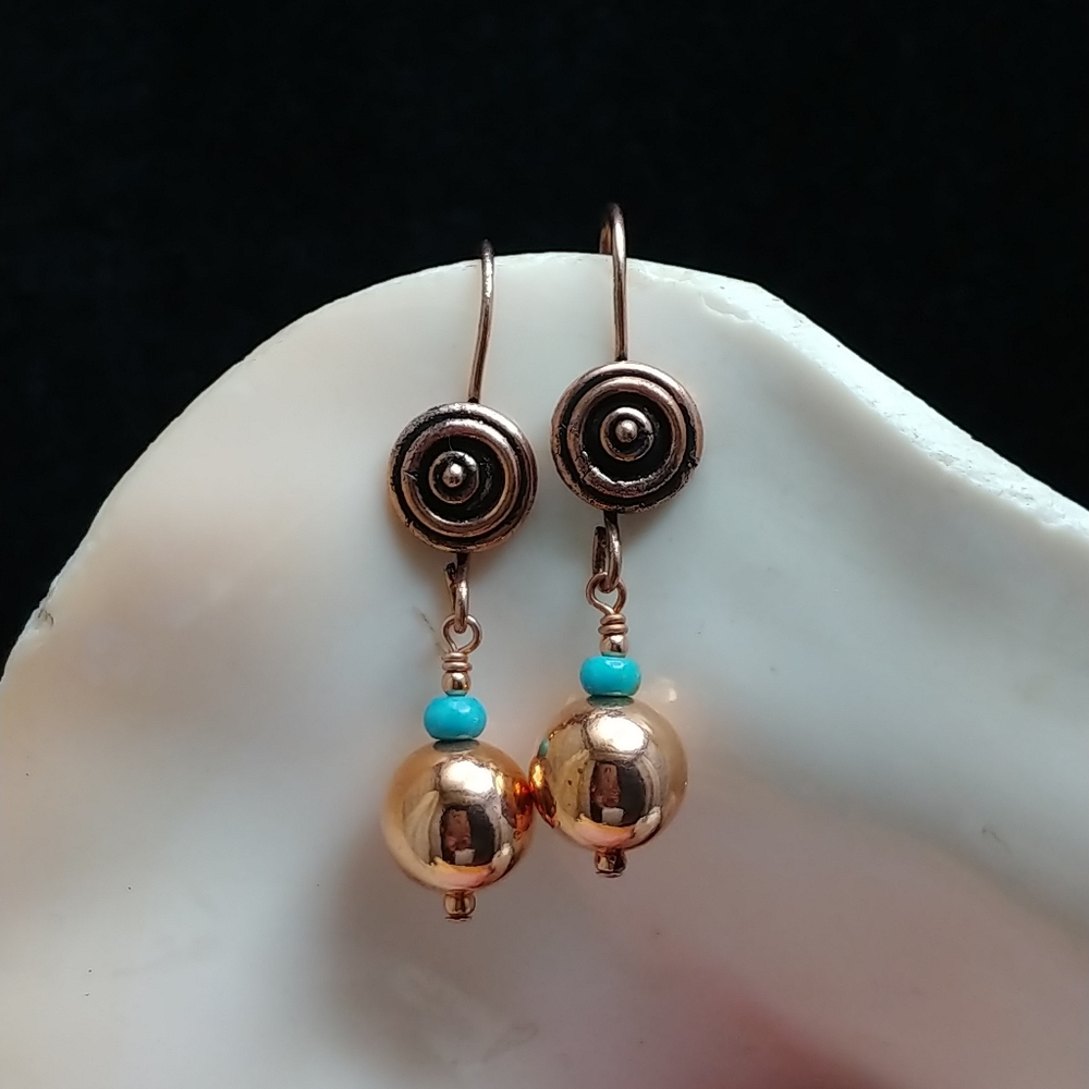 Copper and Turquoise Earrings